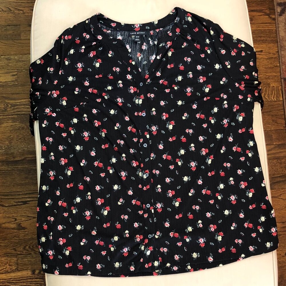 Lane Bryant Floral Top, 3/4 Sleeve, Women's Plus Size 18/20